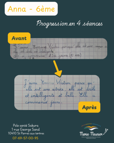 Un avant après en orthographothérapie.
