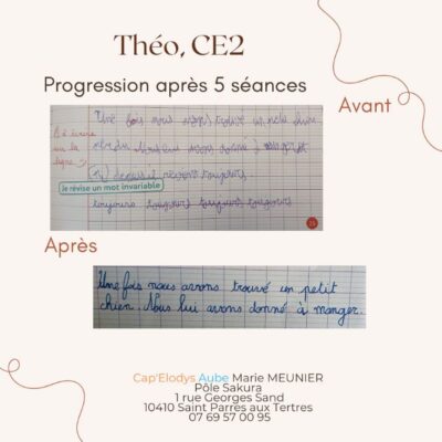 Un exemple de progression en orthographothérapie près de Troyes.